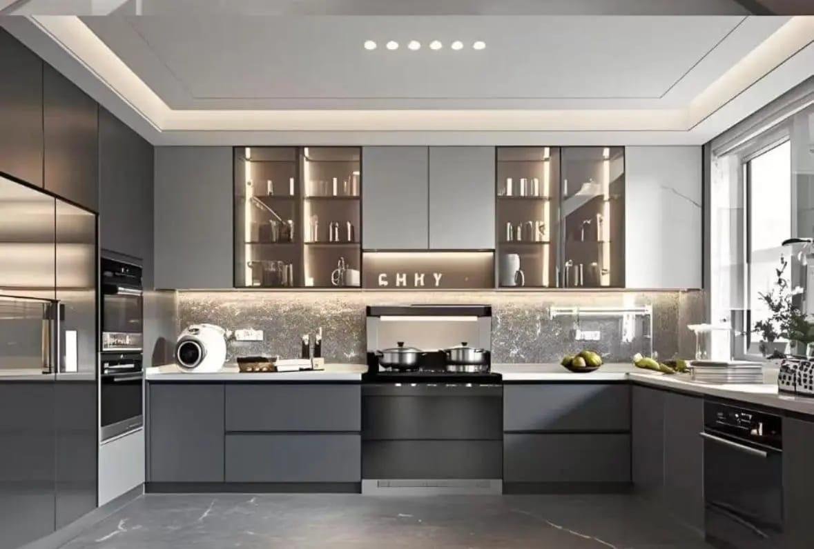 Cuisine anthracite vitrée