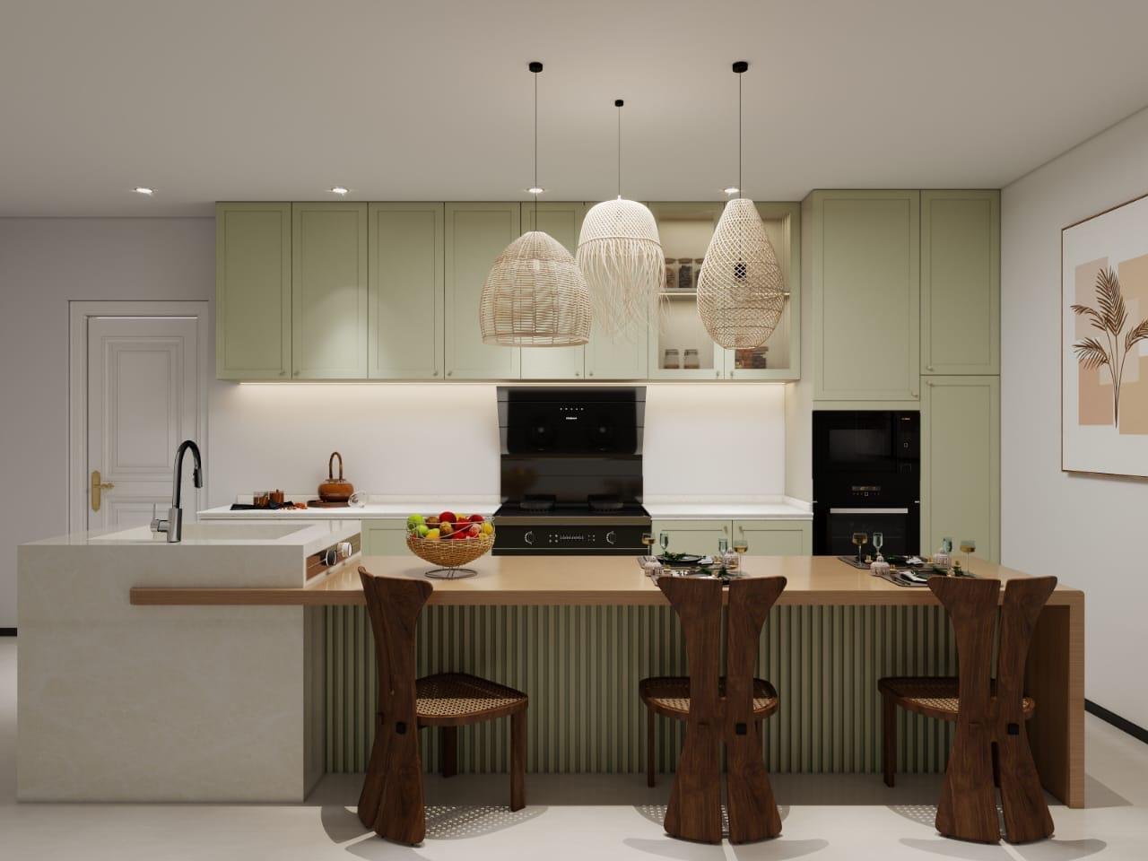 Cuisine d’angle contemporaine